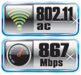 802.11ac, Dual Band, 80MHz, 2Tx2R